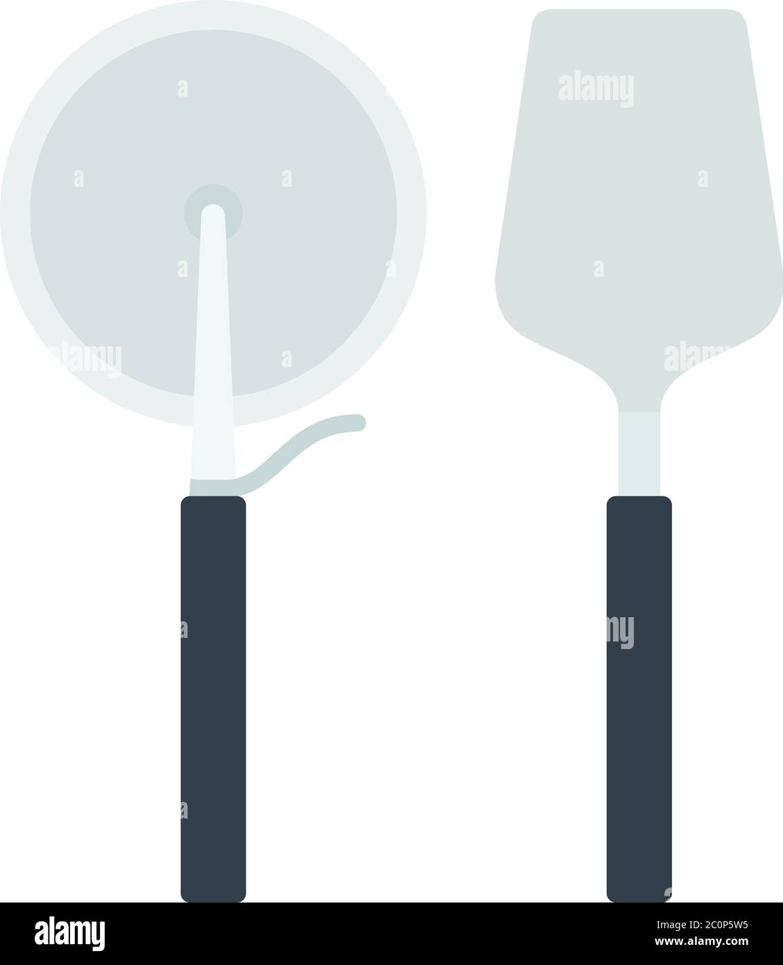 Outils pour pizza Vector Flat isolé Illustration de Vecteur