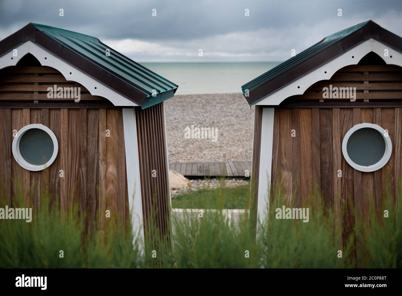 Maisons en bois sur l'océan Saint marguerite sur mer Banque D'Images