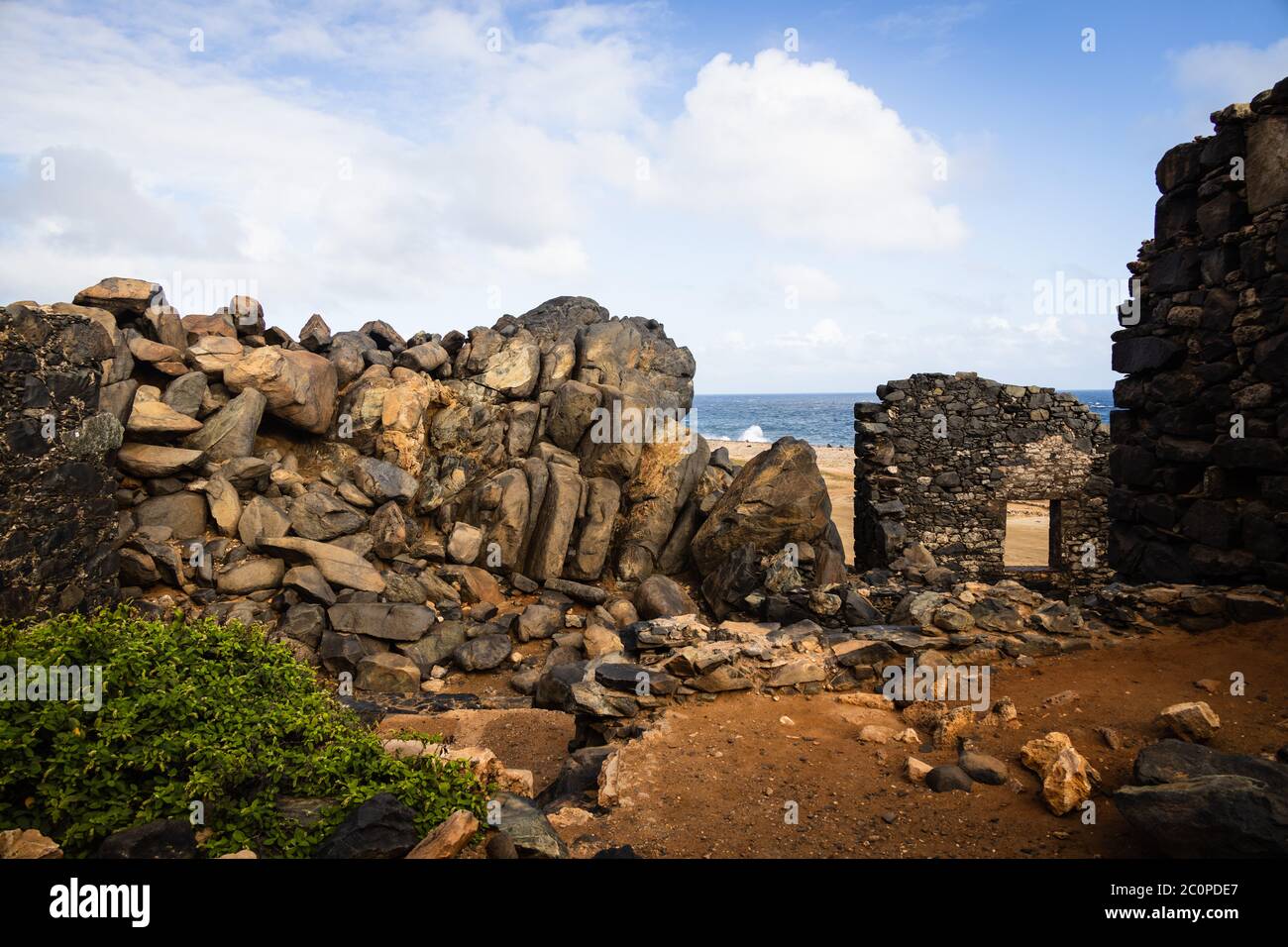 Ruines de Bushiribana Gold Mill à Aruba Banque D'Images