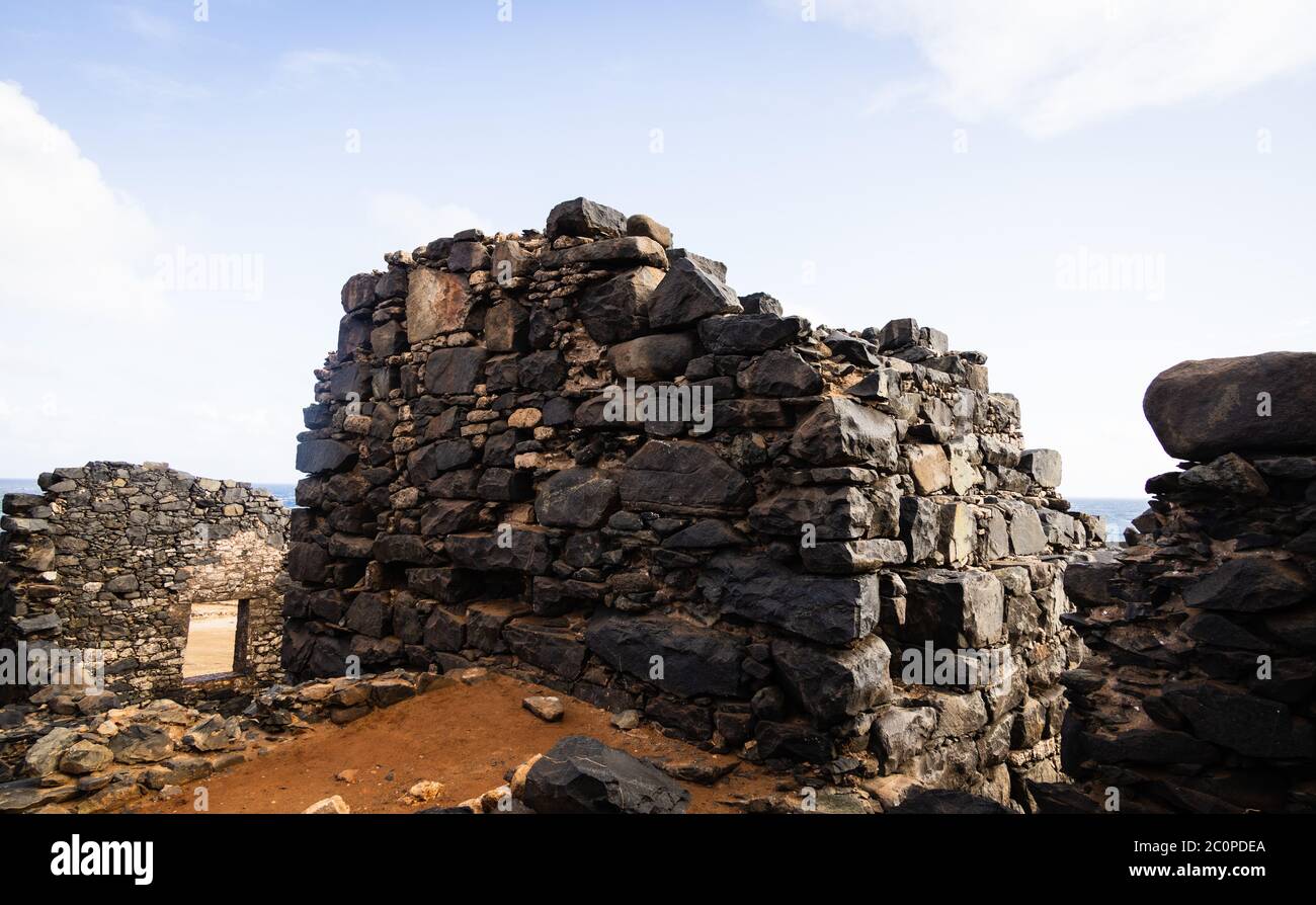 Ruines de Bushiribana Gold Mill à Aruba Banque D'Images