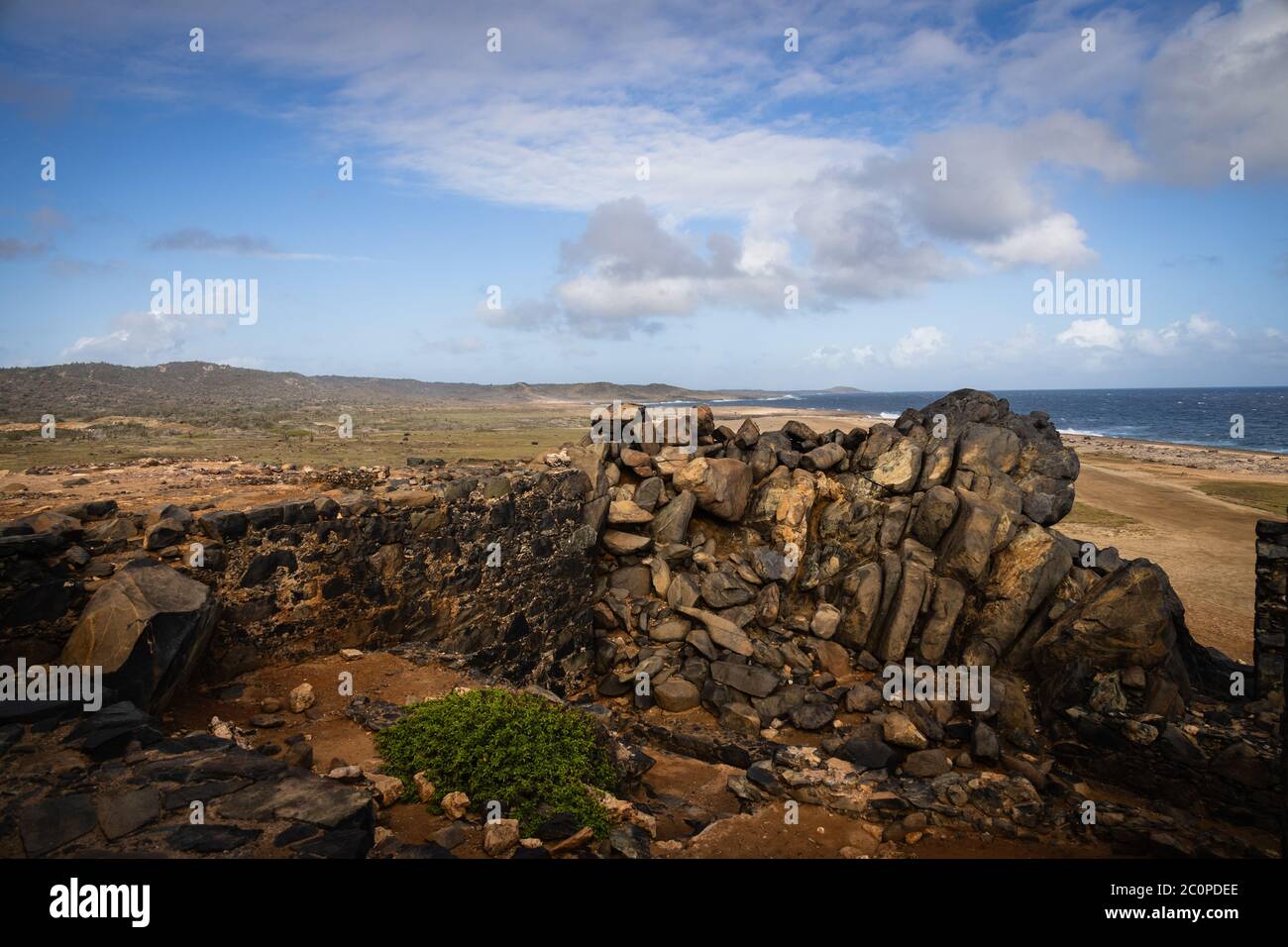 Ruines de Bushiribana Gold Mill à Aruba Banque D'Images