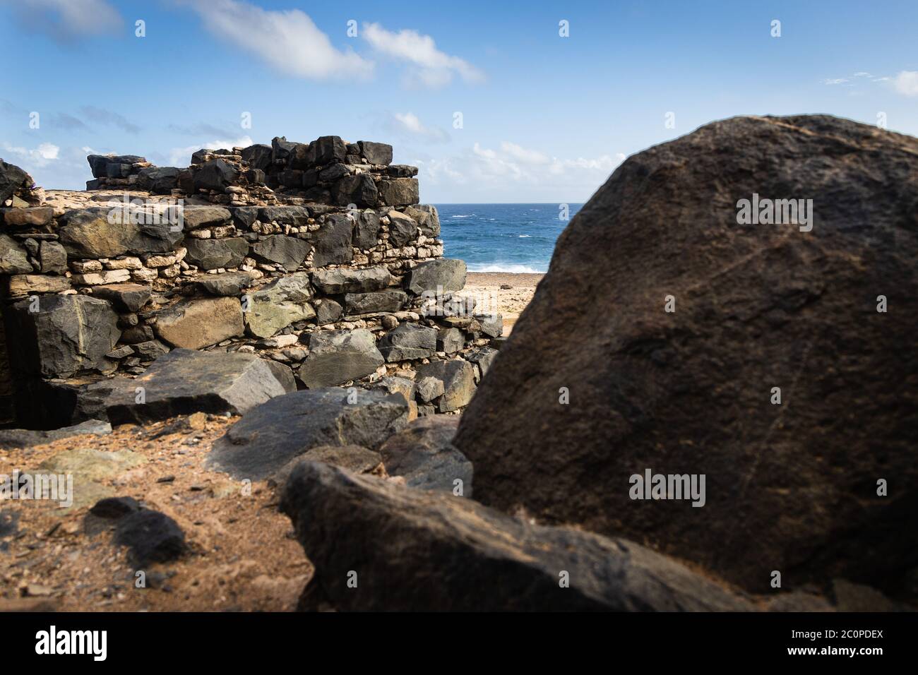 Ruines de Bushiribana Gold Mill à Aruba Banque D'Images