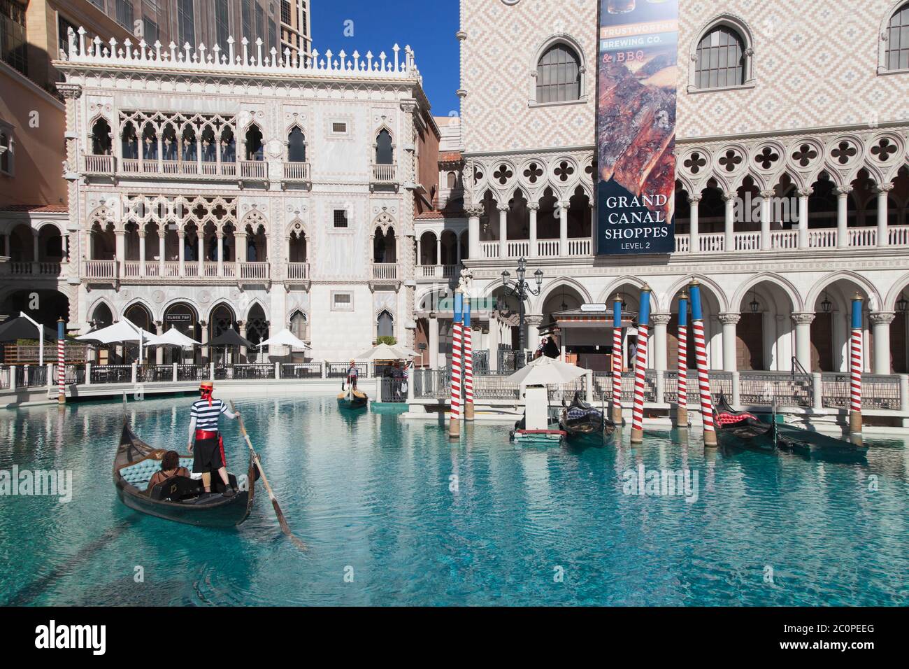 Las Vegas, Nevada - 30 août 2019 : canaux du Venetian Resort Hotel Casino à Las Vegas, Nevada, États-Unis. Banque D'Images