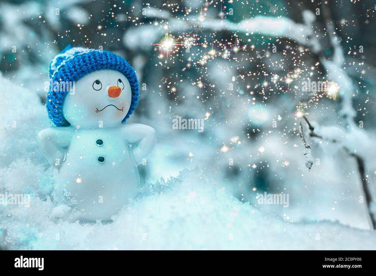 Carte de Noël avec snowman Banque D'Images