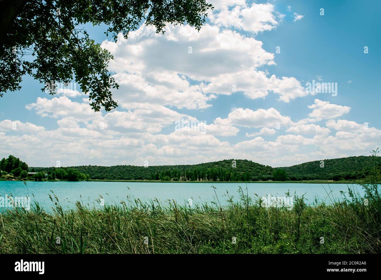 Paysage dans le parc naturel de Lagunas de Ruidera à Castilla-la Manche, Espagne Banque D'Images