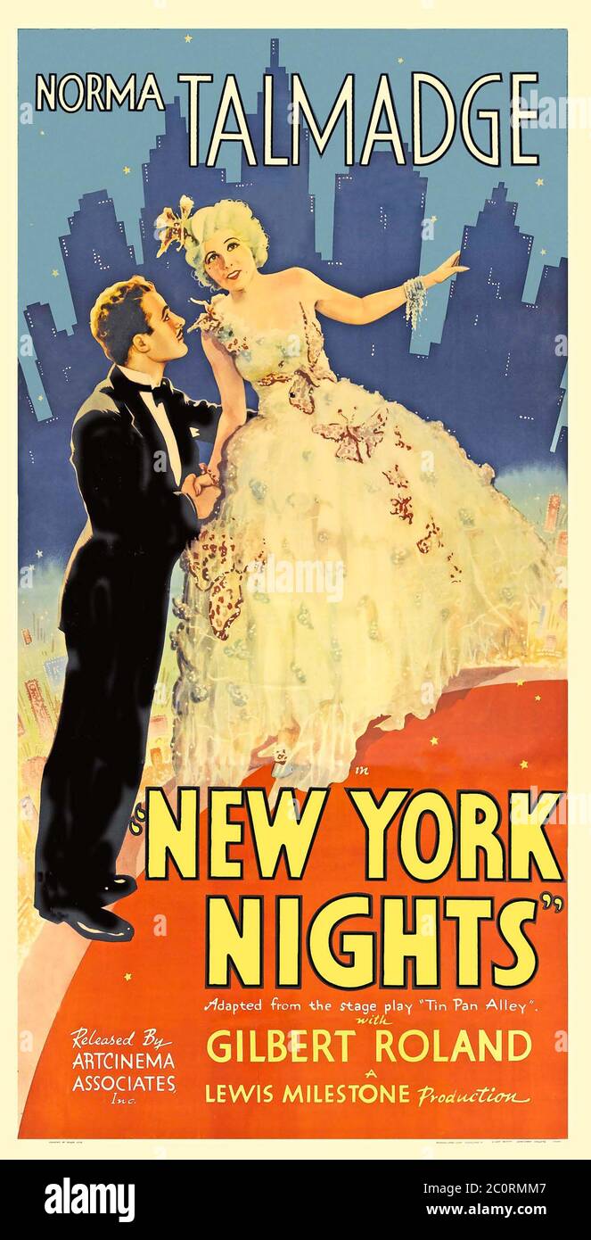 NEW YORK SOIR 1929 United Artists film avec Norma Talmadge dans son premier rôle sonore Banque D'Images