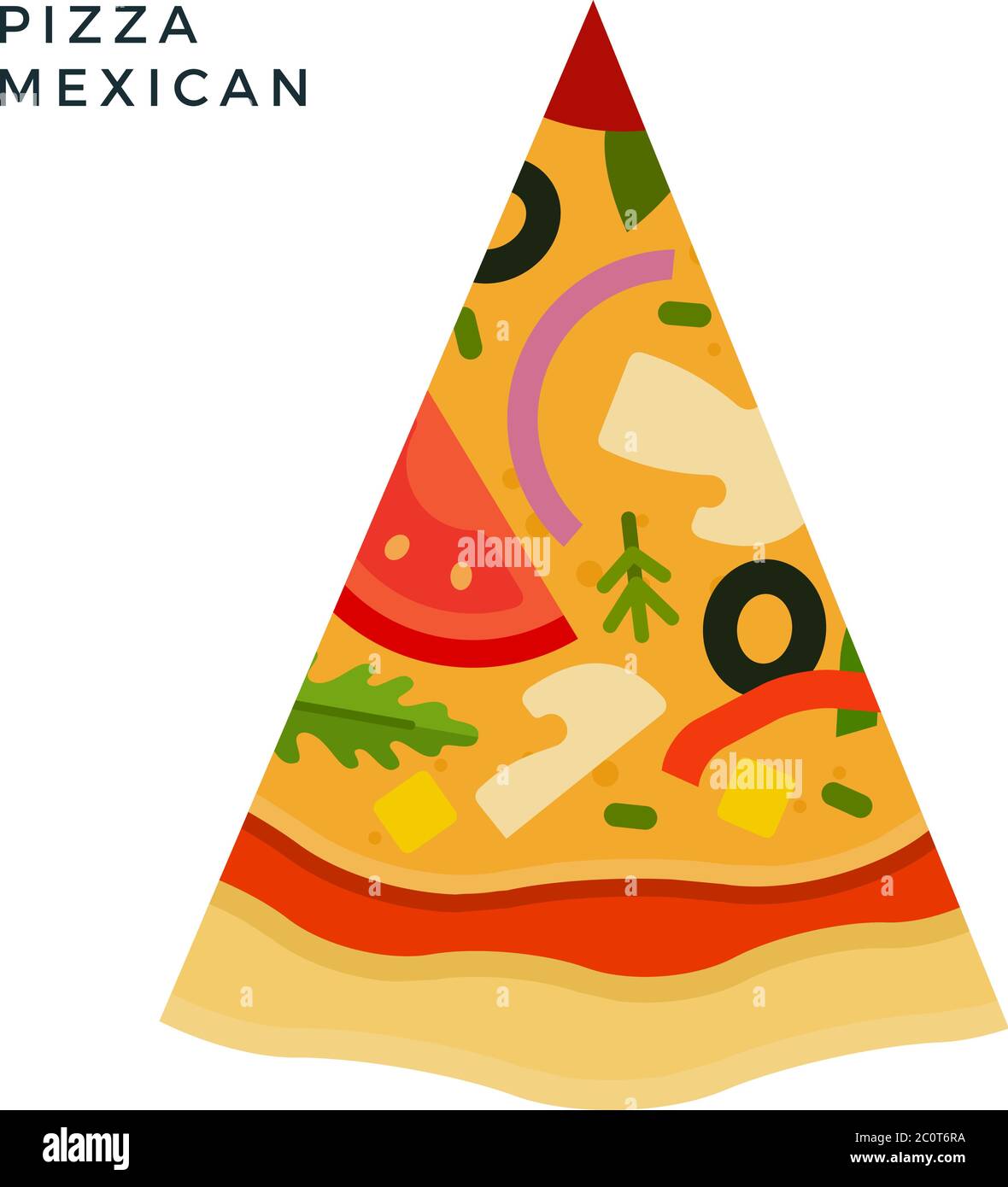 Mexican Pizza Flat icône vecteur isolé Illustration de Vecteur