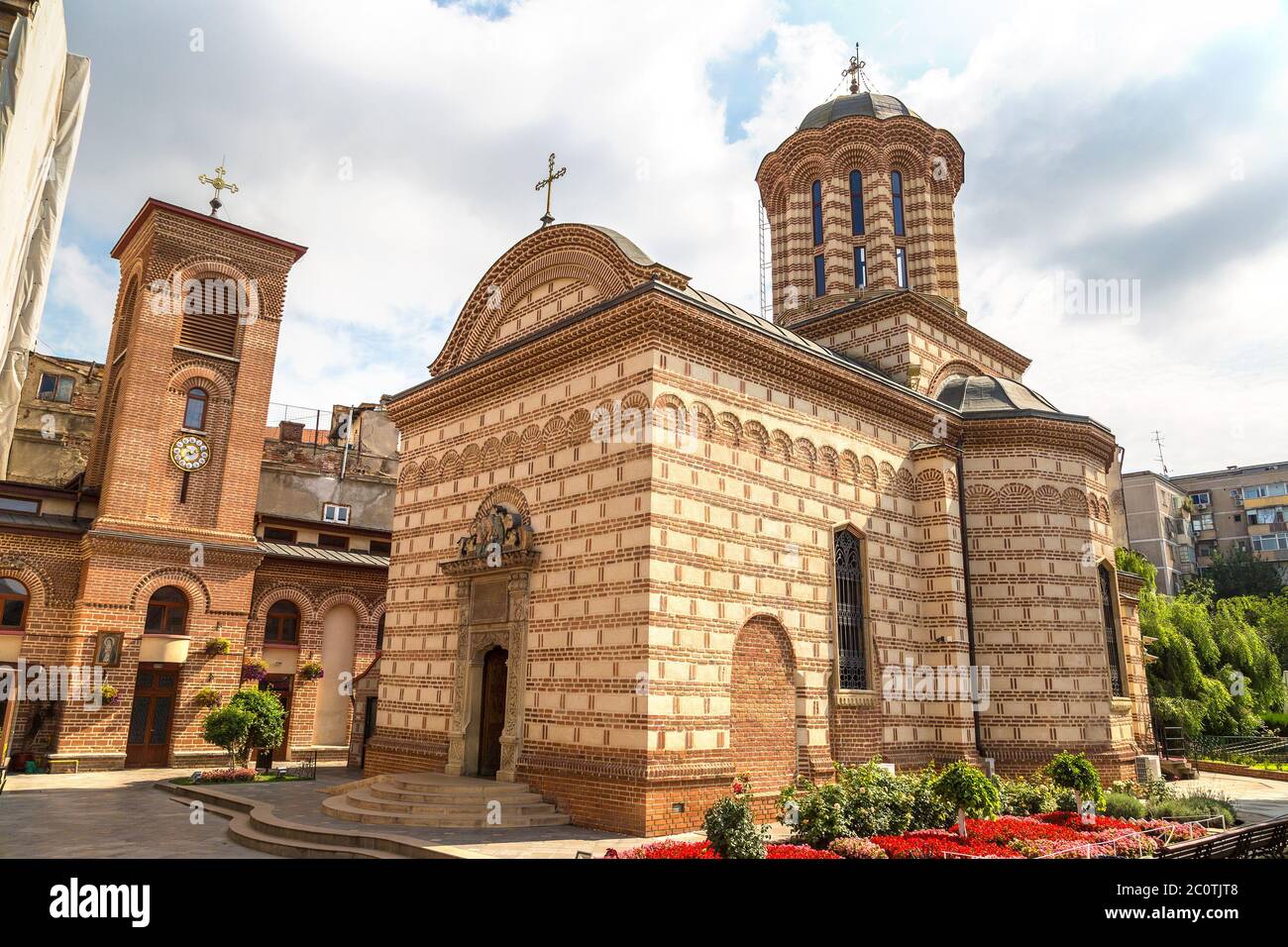 Curtea Veche la plus ancienne église en été à Bucarest, Roumanie Banque D'Images