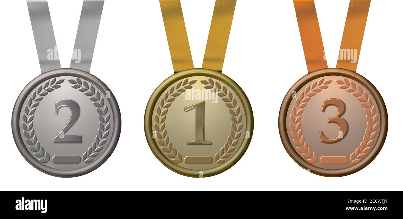 Médailles de récompense Sports gagnant prix GB School Or Argent Bronze parti de la concurrence 