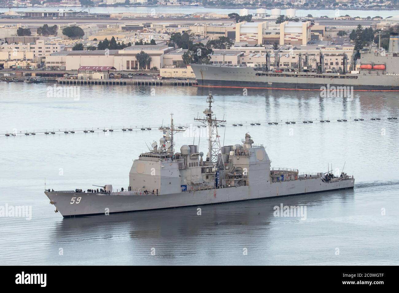 CG-59 USS Princeton Ticonderoga Class missile Cruiser de la marine des États-Unis et de la base navale de San Diego octobre 2019 Banque D'Images