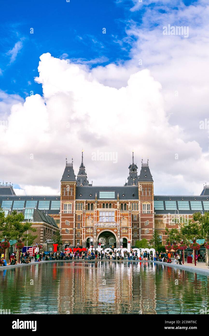 Rijksmuseum Amsterdam museum avec des mots je Amsterdam Banque D'Images