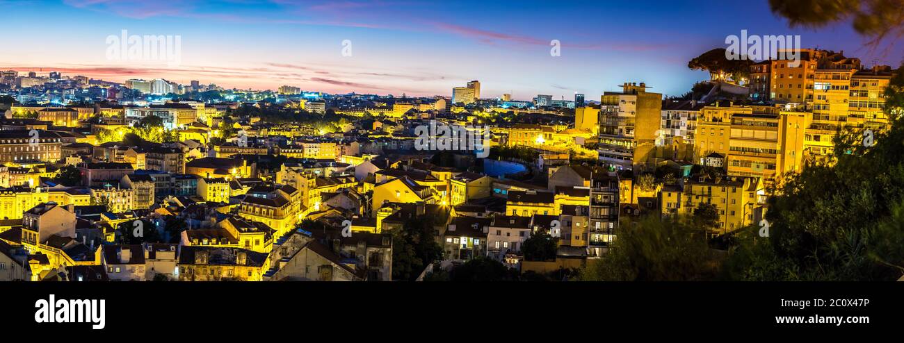 Lisbonne à Nigth Banque D'Images