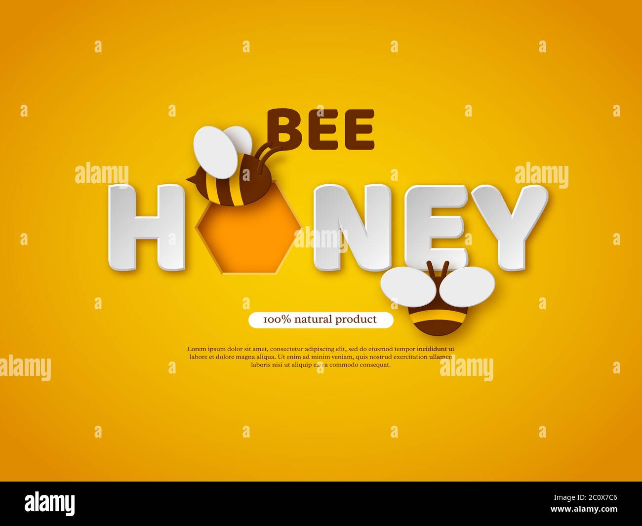 Motif typographique abeille. Illustration de Vecteur