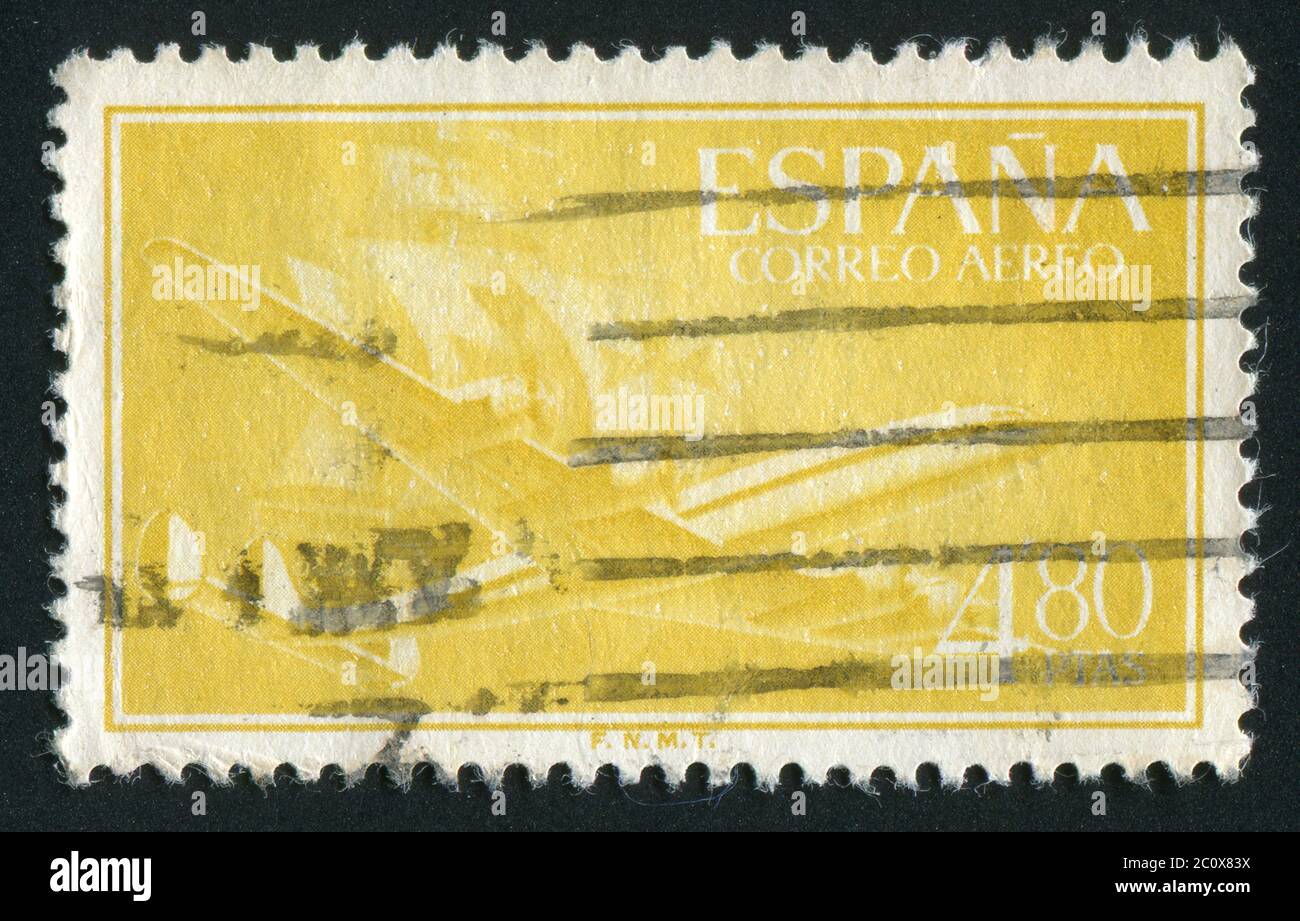 ESPAGNE - VERS 1955: Avion et Caravel, vers 1955. Banque D'Images