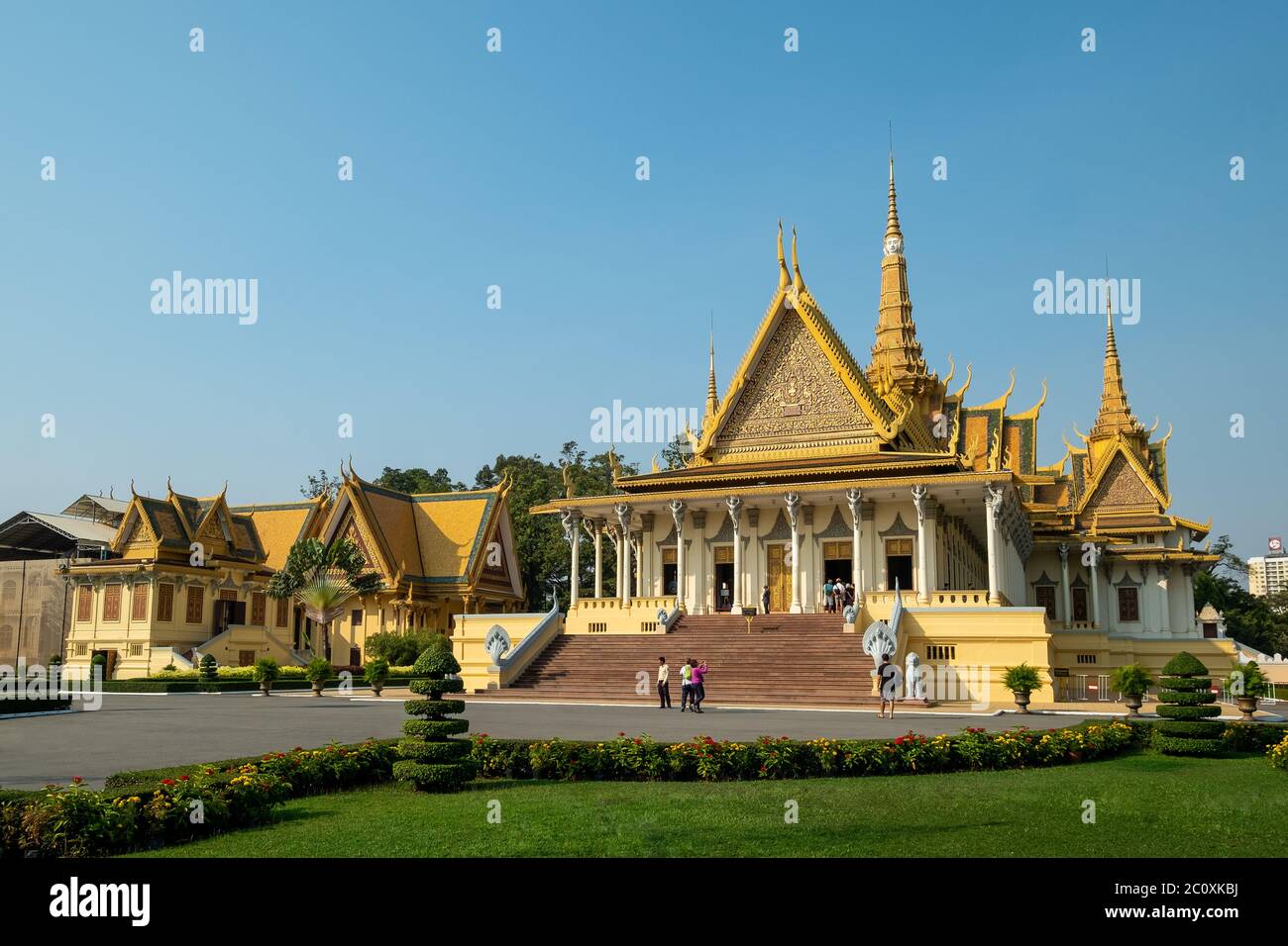 Salle du Trône, Palais Royal, Phnom Penh, Cambodge Banque D'Images