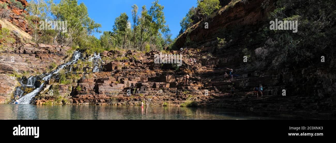 Fortescue Falls Dales gorge Karijini National Park région de Pilbara Australie occidentale Banque D'Images