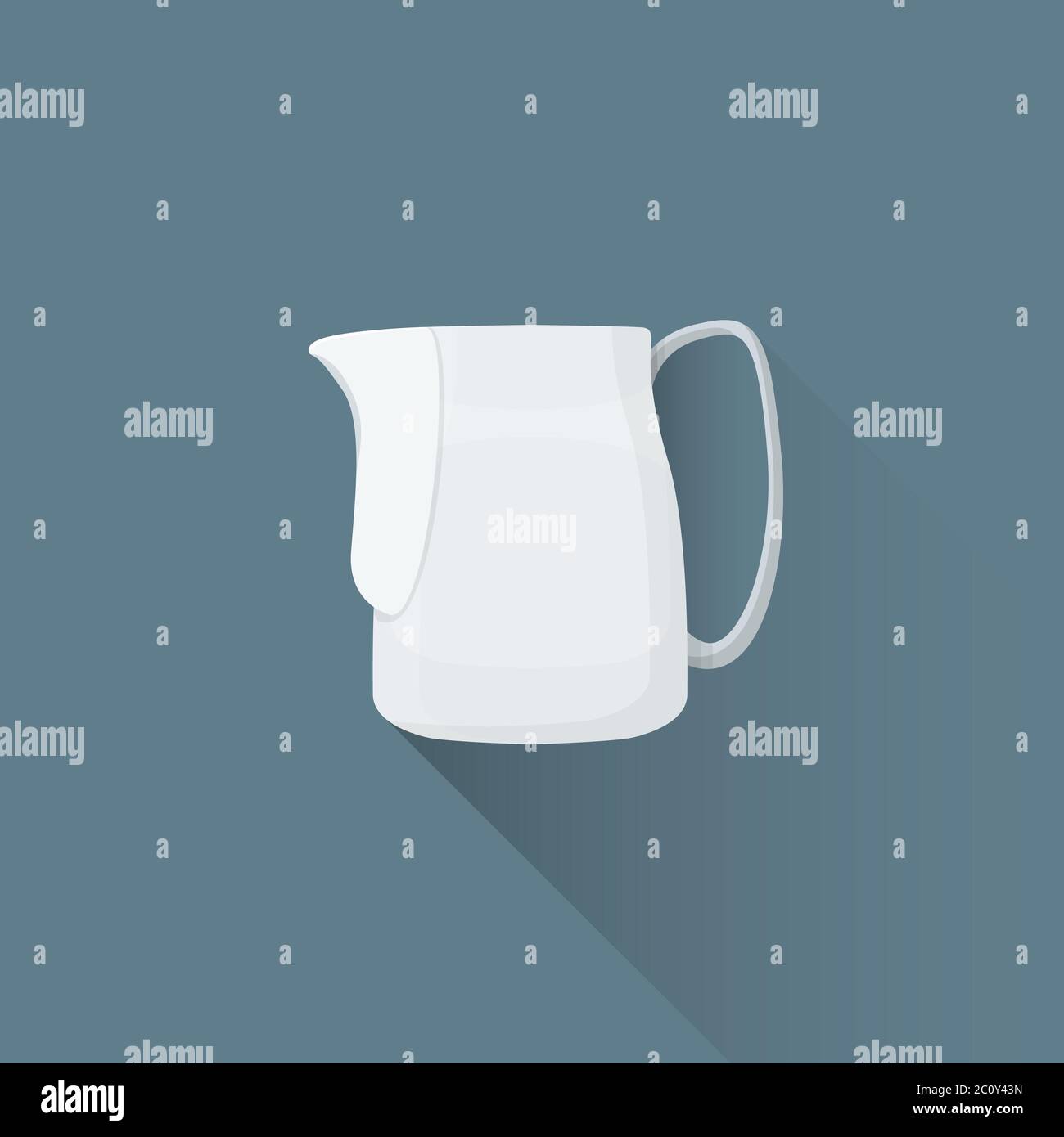 icône d'illustration du pichet à lait pour barista à café plat Banque D'Images