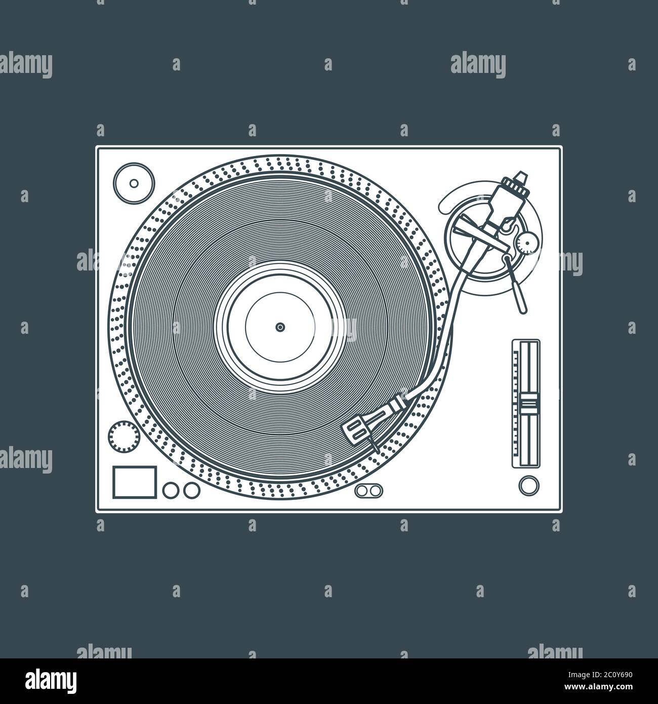 illustration d'un dispositif de platine en vinyle de couleur unie Banque D'Images