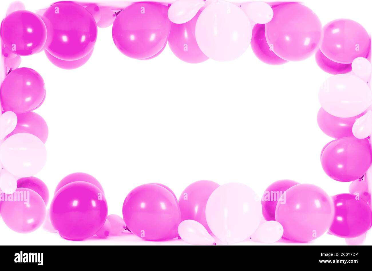 Ballons colorés isolé en forme de frame Banque D'Images