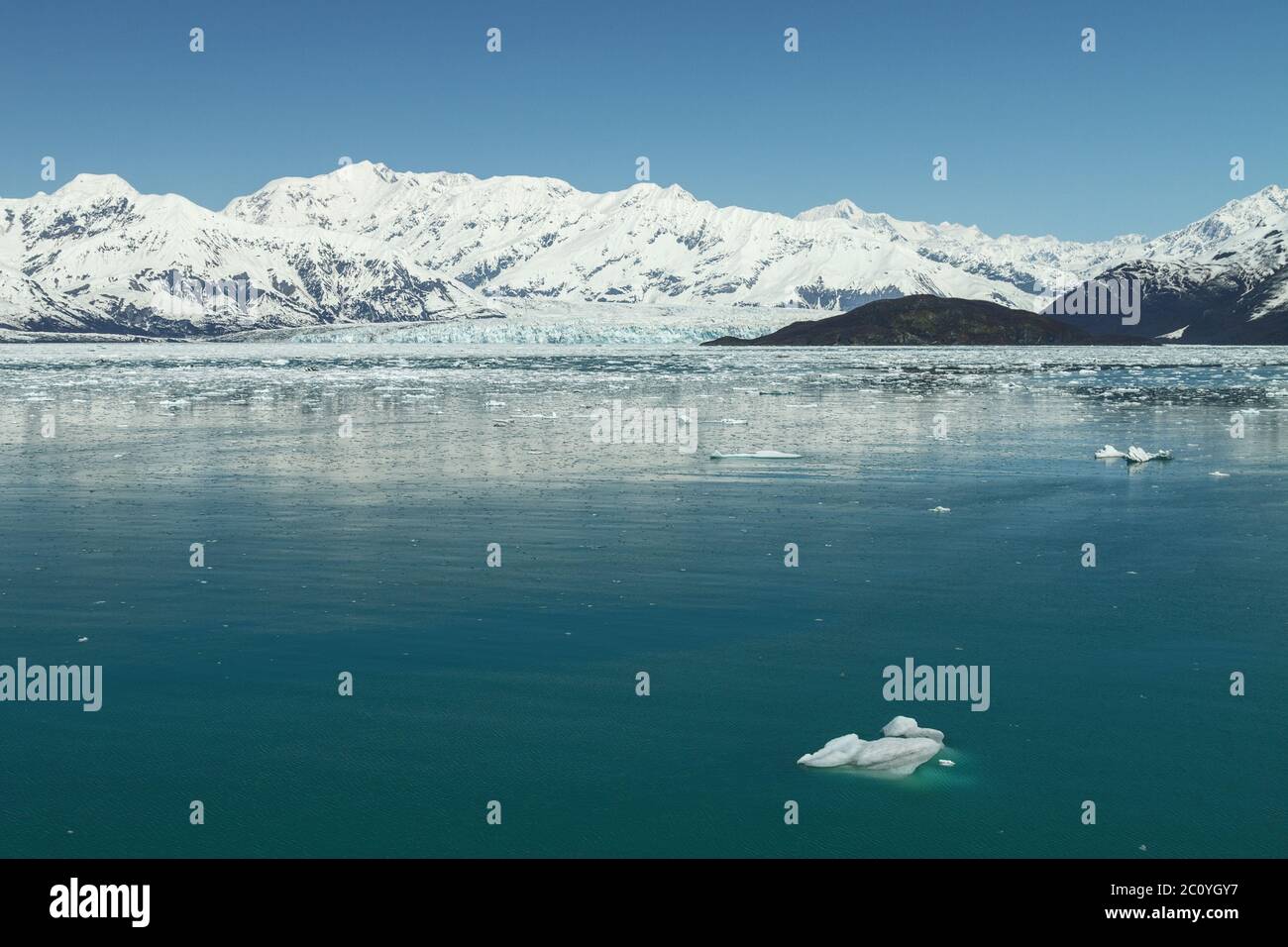 Hubbard Glacier dans la baie de Yakutat, Alaska. Banque D'Images