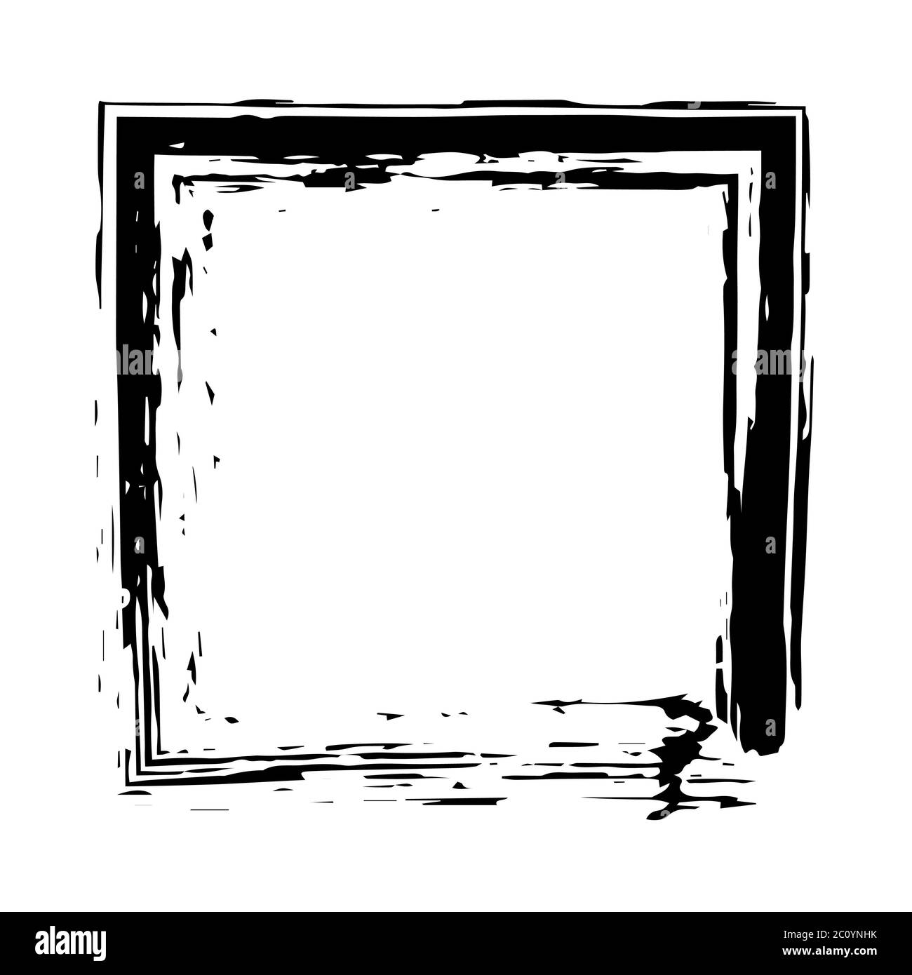 Vector grunge brush cadre carré d'encre aquarelle peinture Banque D'Images