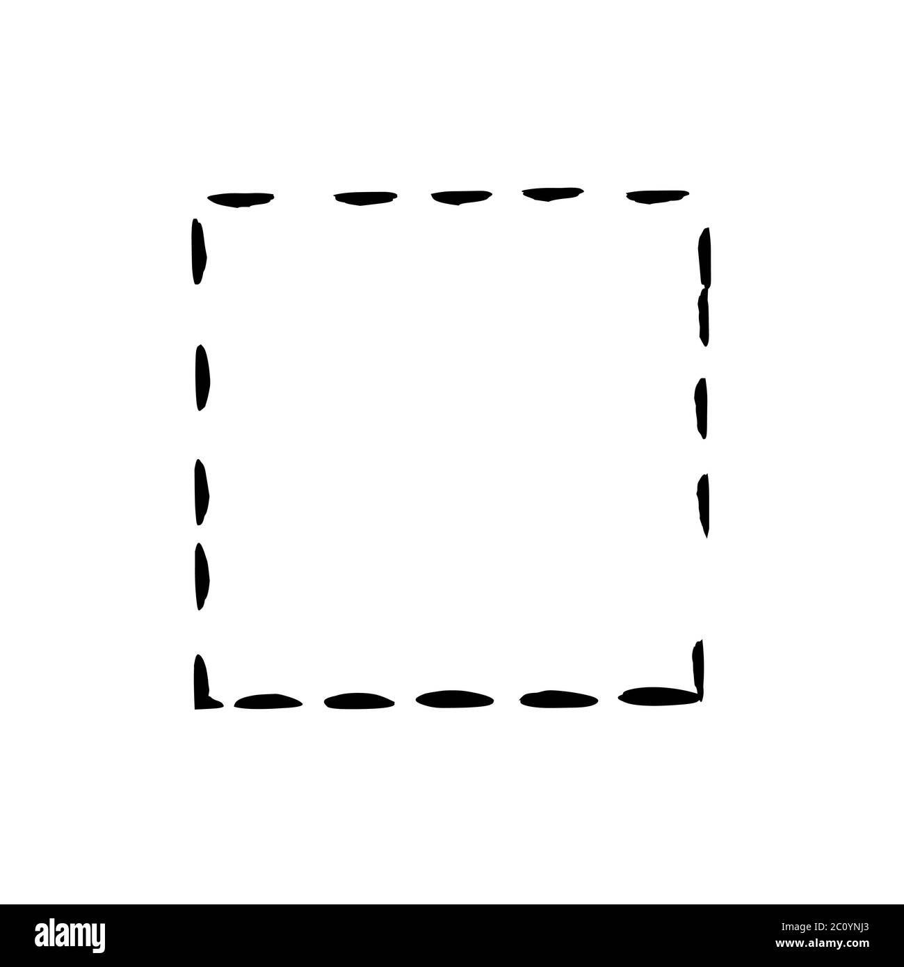 Vector grunge brush cadre carré d'encre aquarelle peinture Banque D'Images