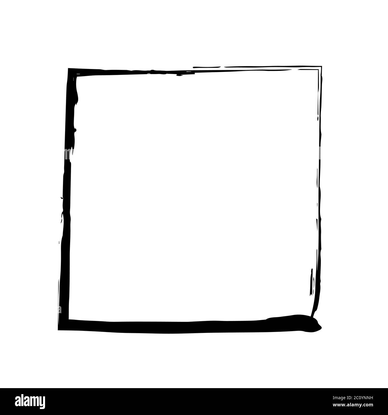 Vector grunge brush cadre carré d'encre aquarelle peinture Banque D'Images