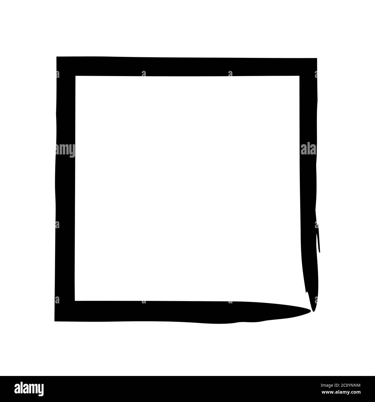 Vector grunge brush cadre carré d'encre aquarelle peinture Banque D'Images