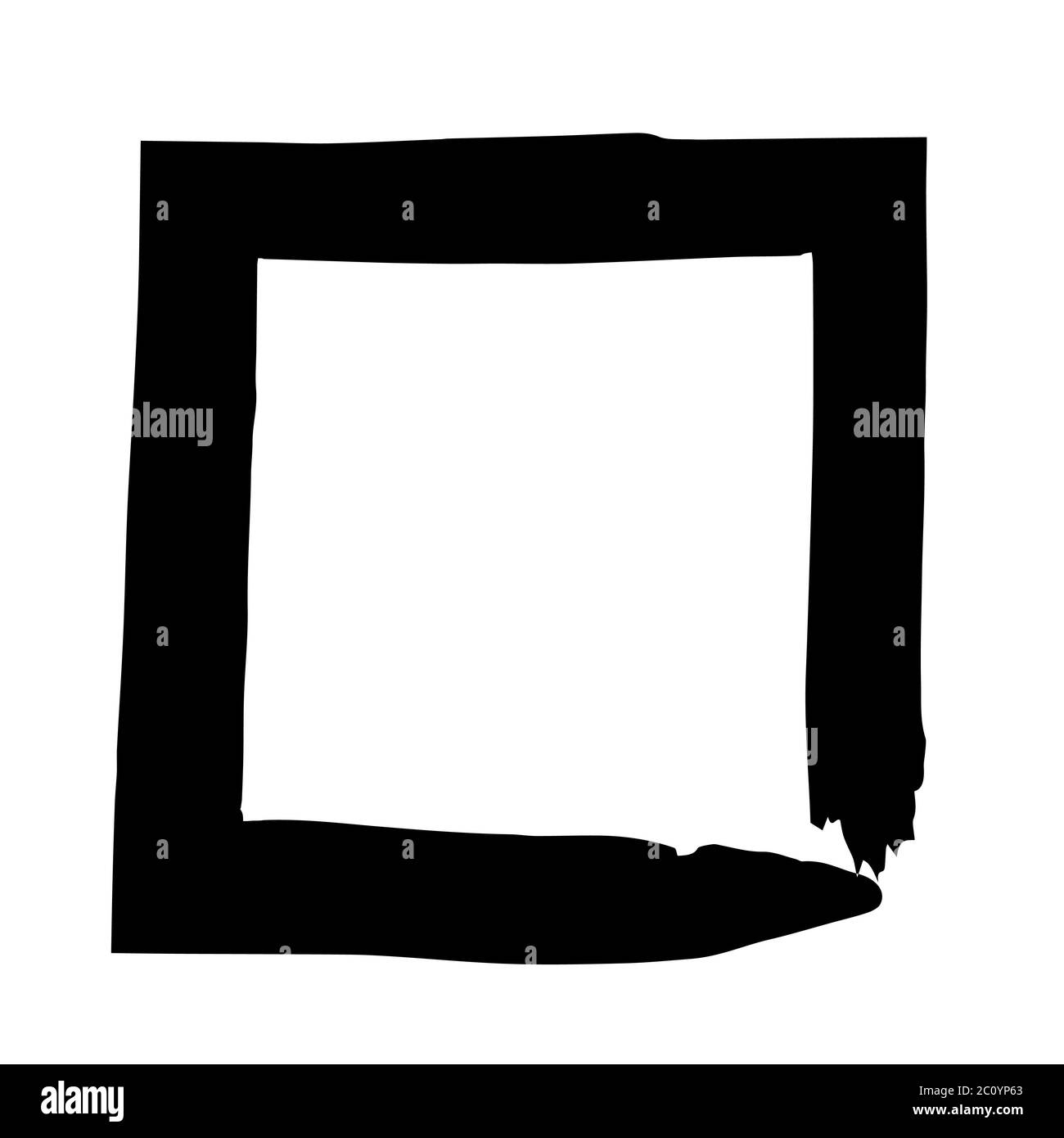 Vector grunge brush cadre carré d'encre aquarelle peinture Banque D'Images