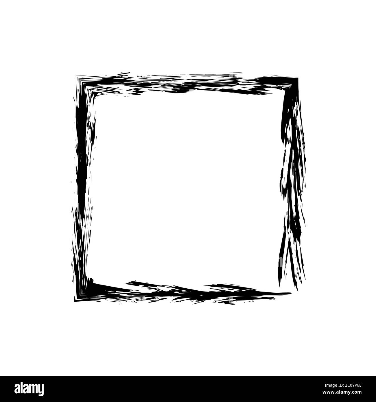 Vector grunge brush cadre carré d'encre aquarelle peinture Banque D'Images