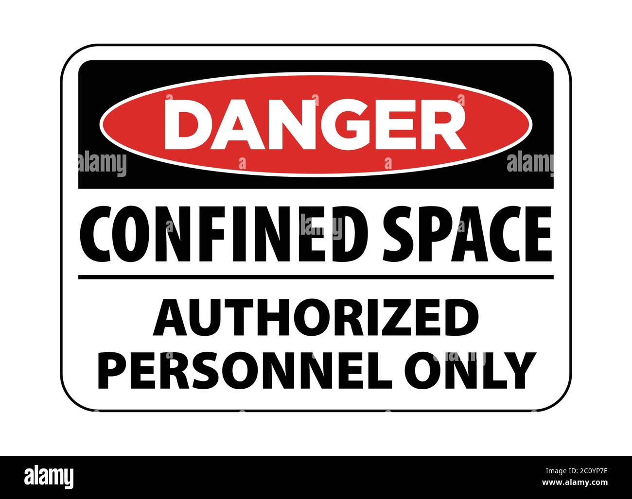 danger espace confiné, seul le personnel autorisé signe le vecteur d'avertissement eps10 Illustration de Vecteur