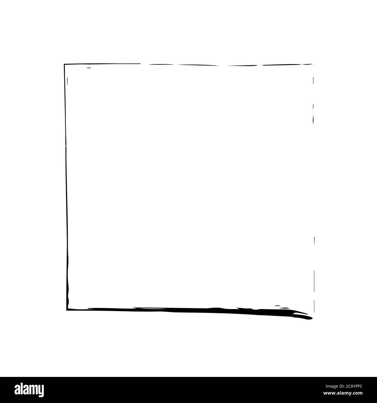 Vector grunge brush cadre carré d'encre aquarelle peinture Banque D'Images