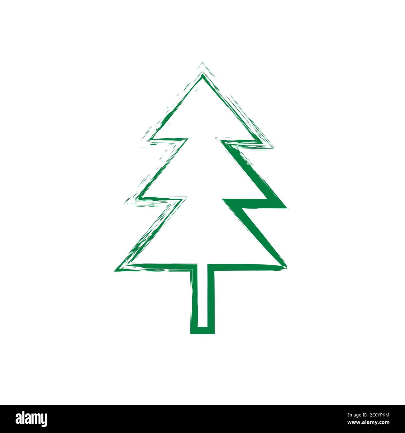 Grunge Christmas Tree silhouette Banque D'Images