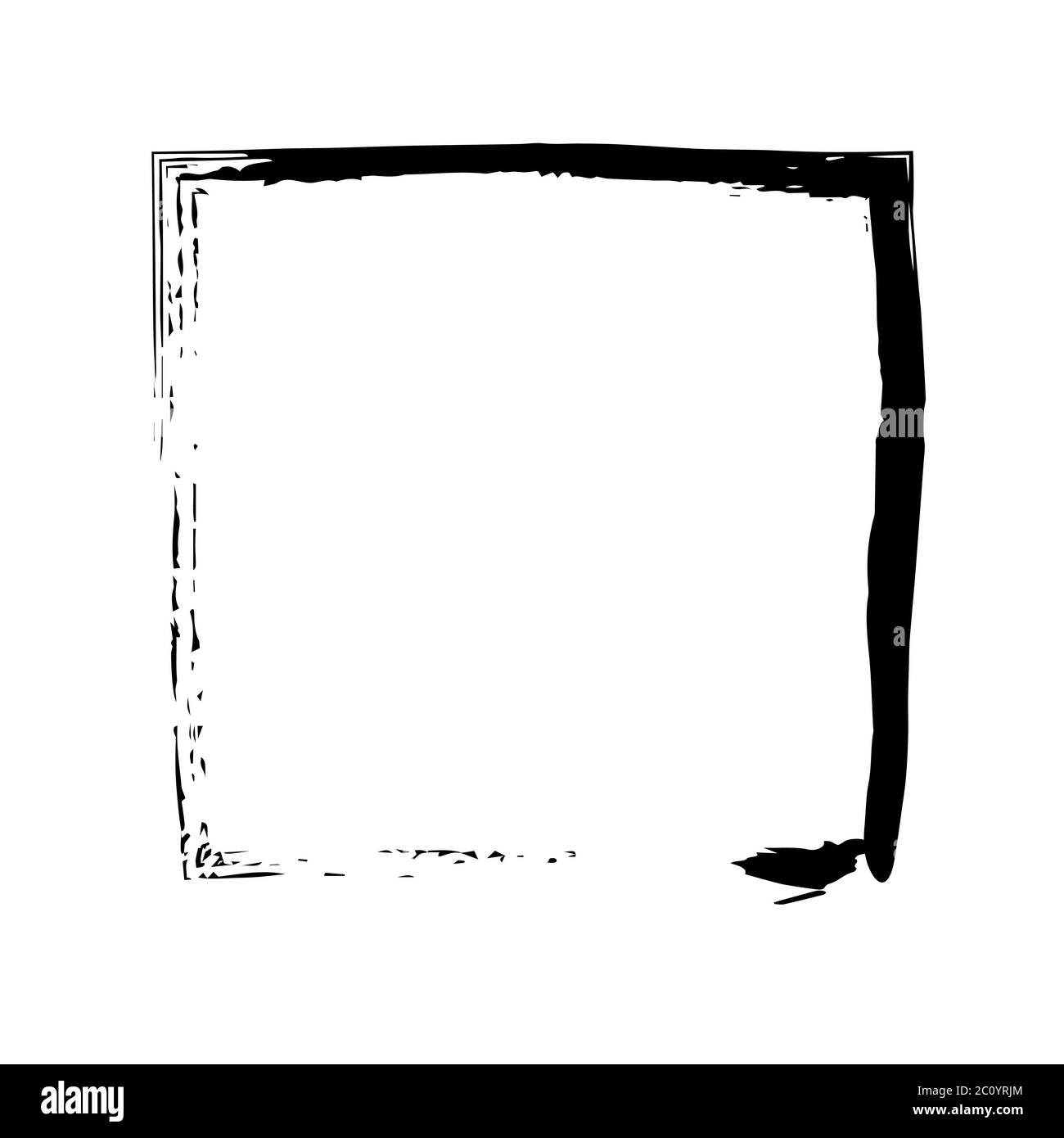Vector grunge brush cadre carré d'encre aquarelle peinture Banque D'Images