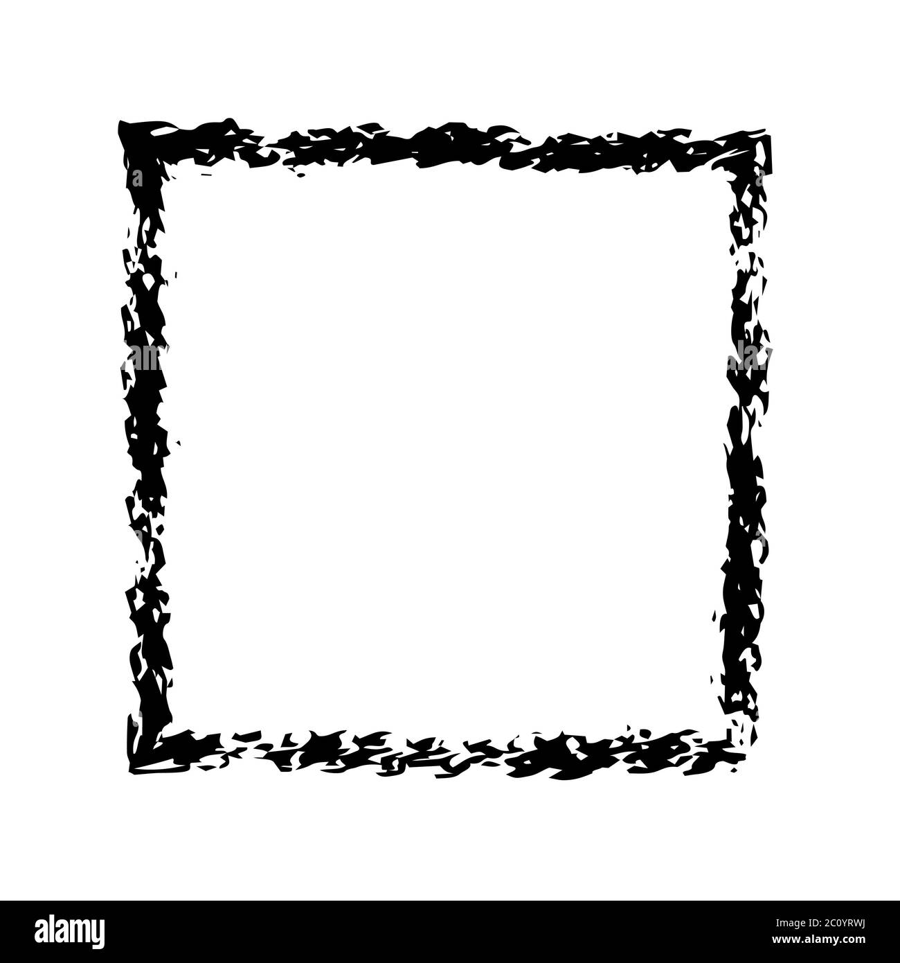 Vector grunge brush cadre carré d'encre aquarelle peinture Banque D'Images