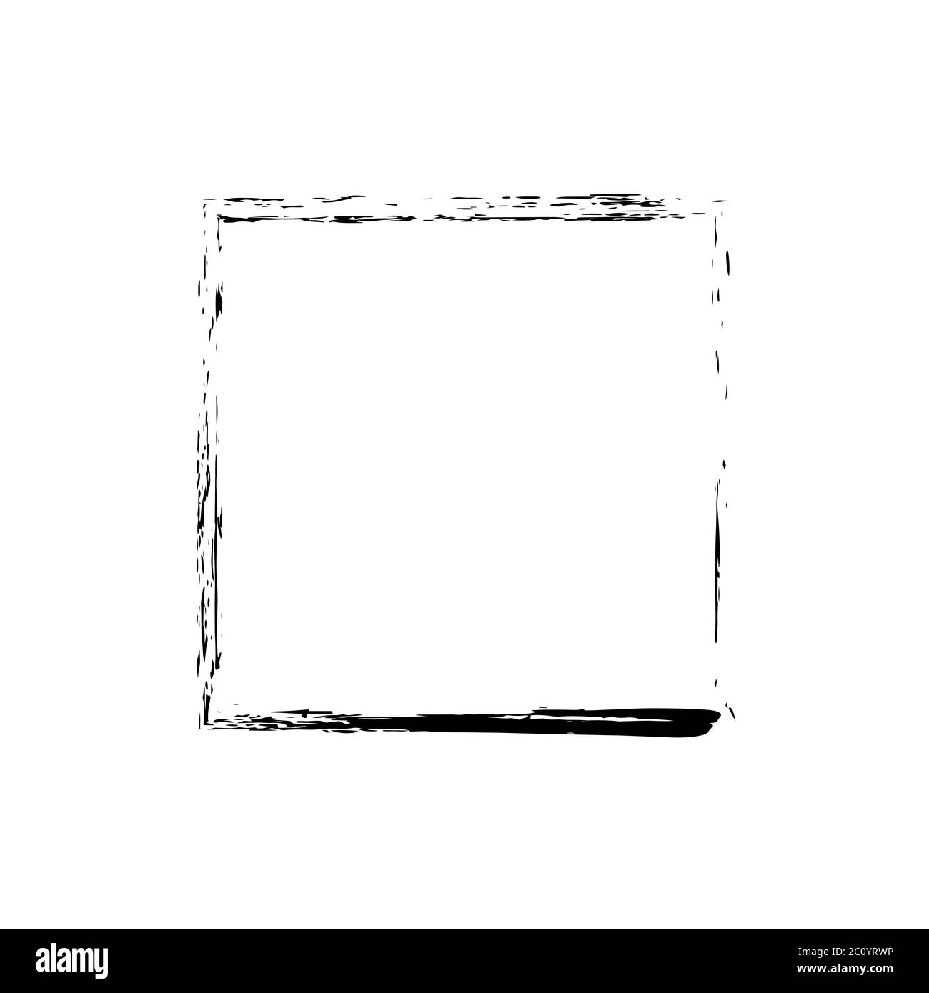 Vector grunge brush cadre carré d'encre aquarelle peinture Banque D'Images