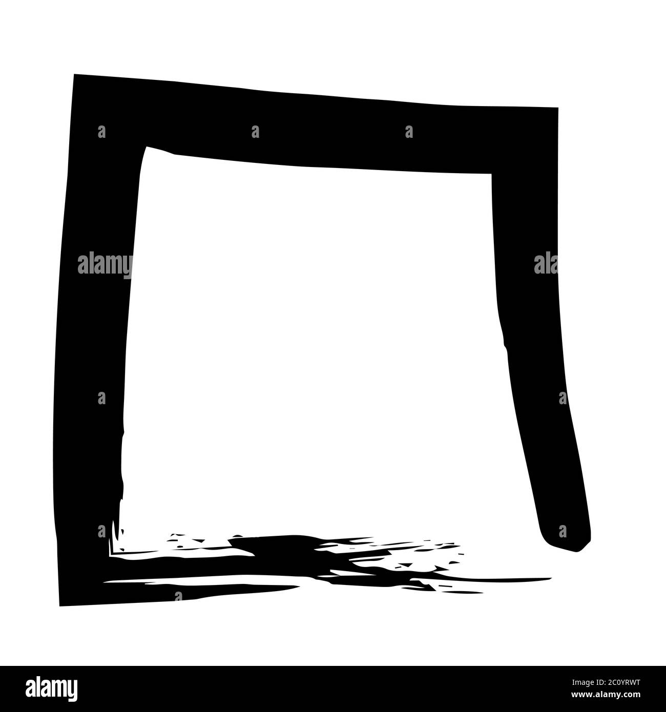 Vector grunge brush cadre carré d'encre aquarelle peinture Banque D'Images