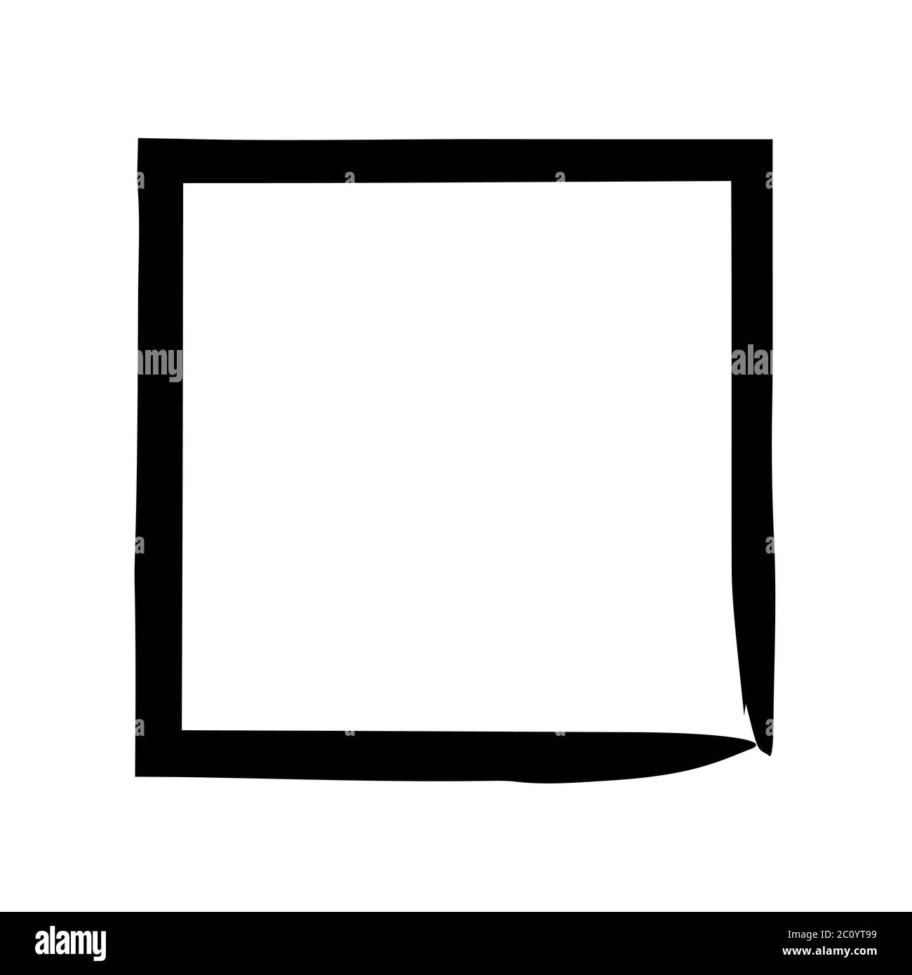 Vector grunge brush cadre carré d'encre aquarelle peinture Banque D'Images