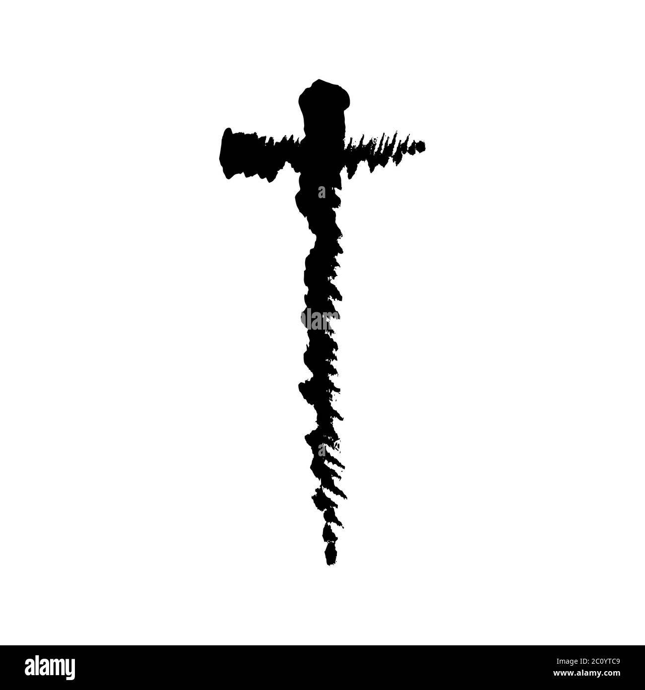 Vector grunge croix chrétienne symbole religion Banque D'Images
