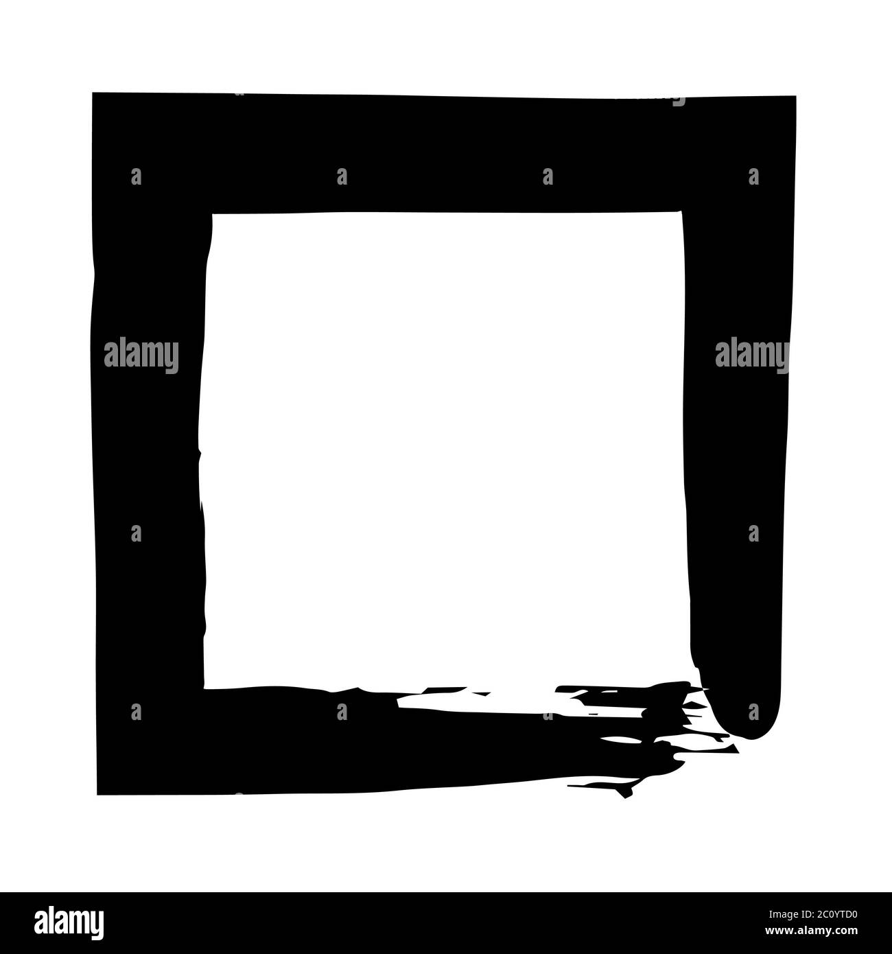 Vector grunge brush cadre carré d'encre aquarelle peinture Banque D'Images