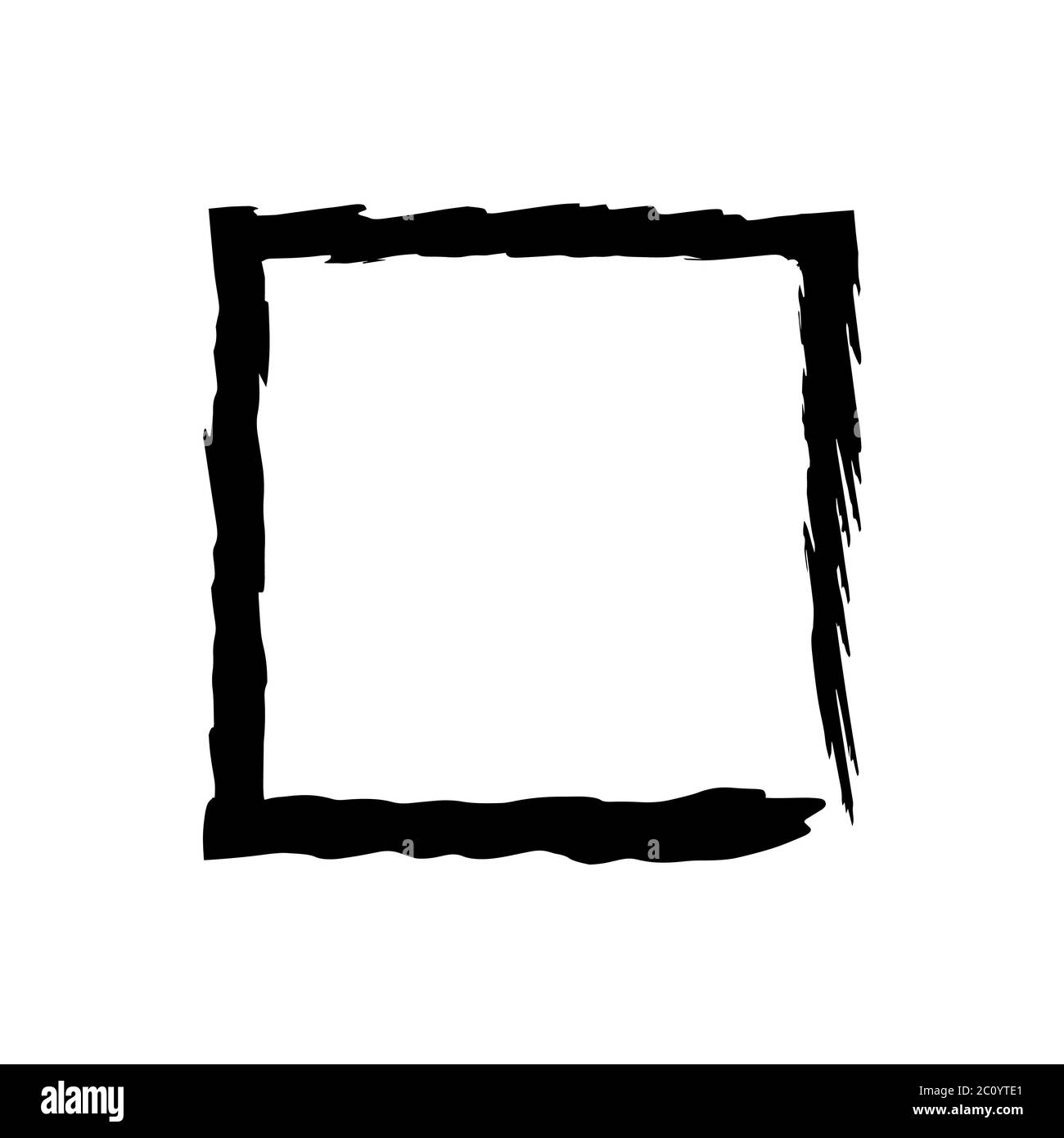 Vector grunge brush cadre carré d'encre aquarelle peinture Banque D'Images