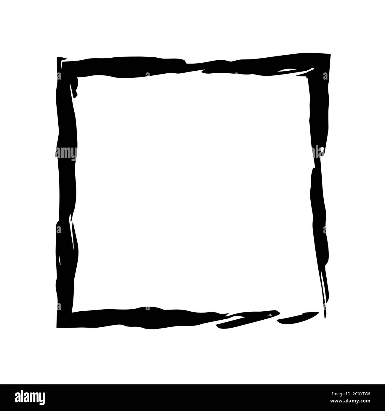 Vector grunge brush cadre carré d'encre aquarelle peinture Banque D'Images