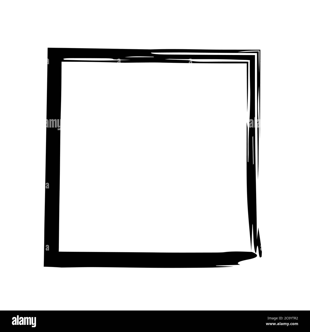 Vector grunge brush cadre carré d'encre aquarelle peinture Banque D'Images