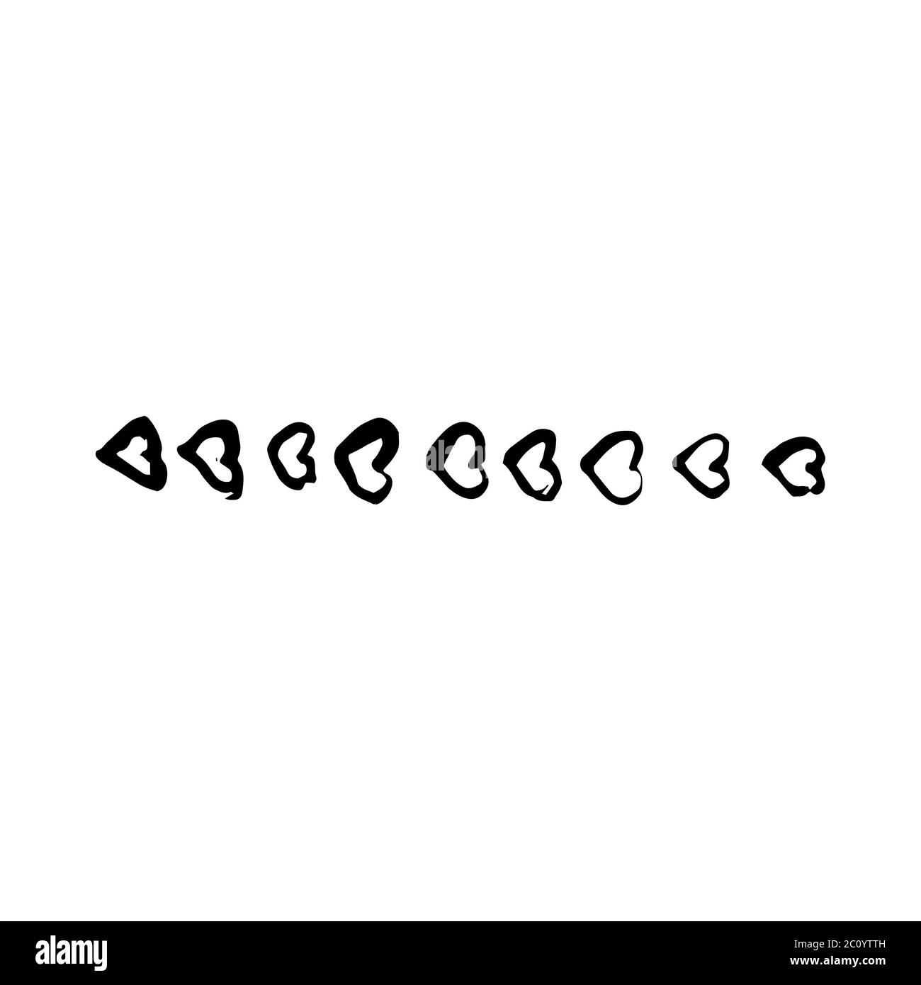 Coeur pinceau Grunge texture vecteur romantique Banque D'Images