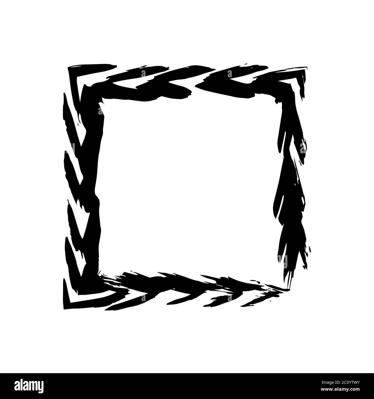 Vector grunge brush cadre carré d'encre aquarelle peinture Banque D'Images