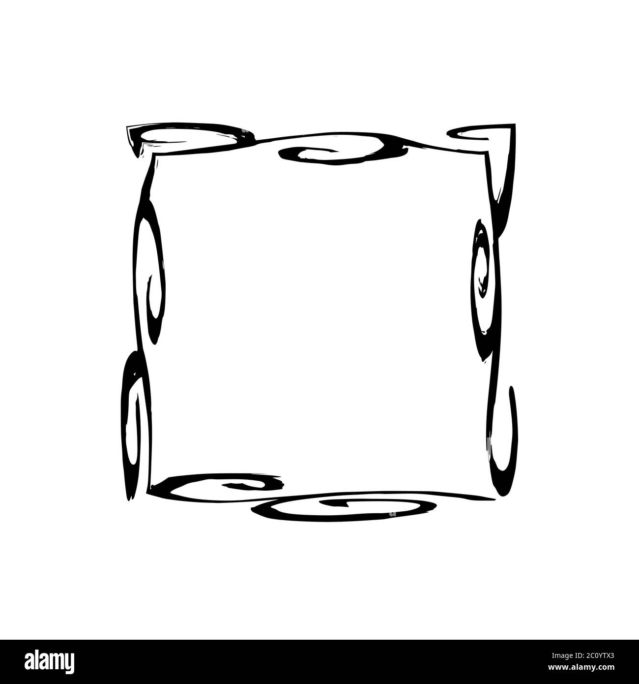 Vector grunge brush cadre carré d'encre aquarelle peinture Banque D'Images