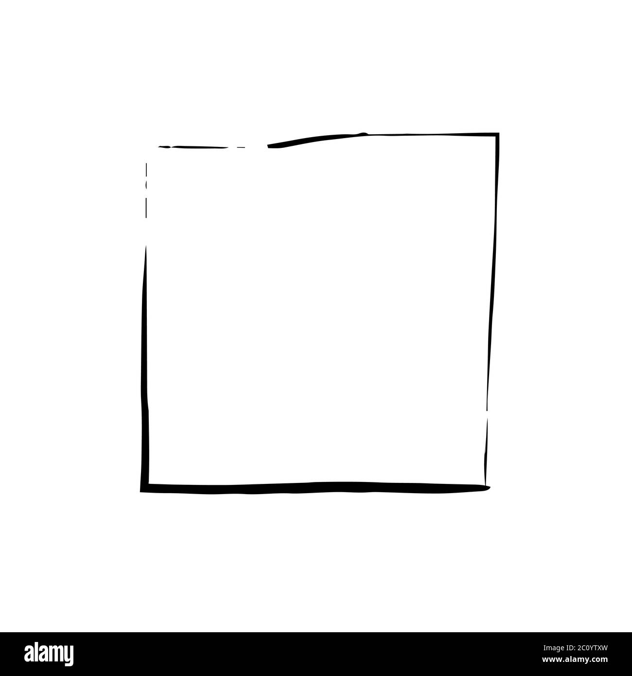 Vector grunge brush cadre carré d'encre aquarelle peinture Banque D'Images