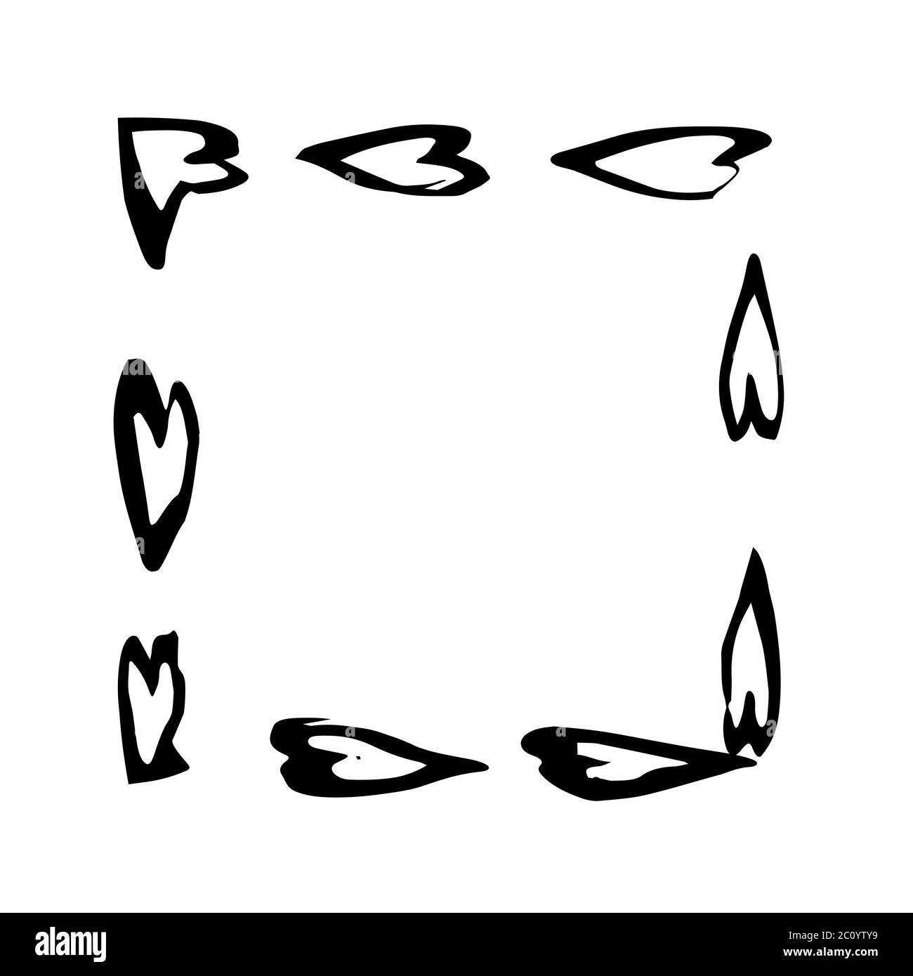 Vector grunge brush cadre carré d'encre aquarelle peinture Banque D'Images