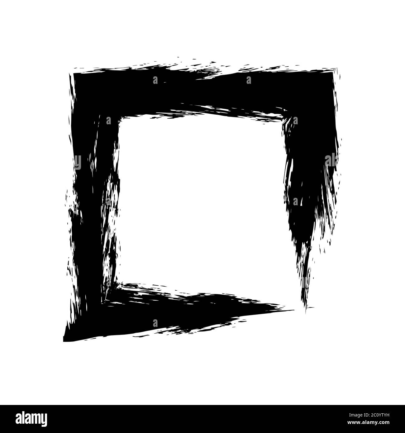 Vector grunge brush cadre carré d'encre aquarelle peinture Banque D'Images