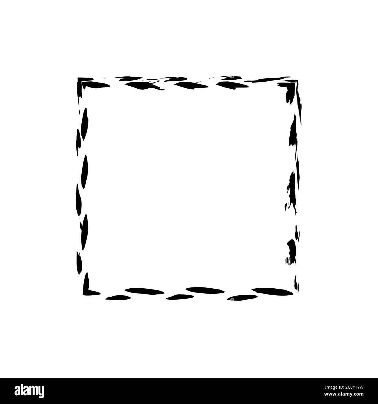 Vector grunge brush cadre carré d'encre aquarelle peinture Banque D'Images